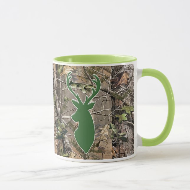 WaldCamouflagegrün-Rotwildkopf Tasse (Rechts)