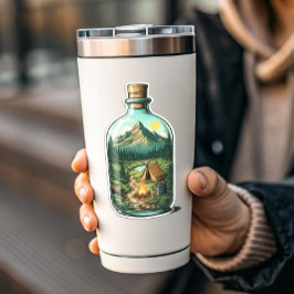 Waldcamping in einer Flasche Vinyl-Aufkleber | Auf Aufkleber