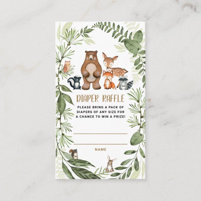 Walddusche aus Holz Windelgewächse Grünpflanzen Begleitkarte (Vorderseite)