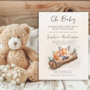 Waldechseinladung Fuchs Neutral Oh Baby Shower Einladung