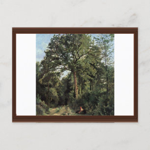 Waldeingang in Ville D'Avray von Corot Jean-Bap Postkarte