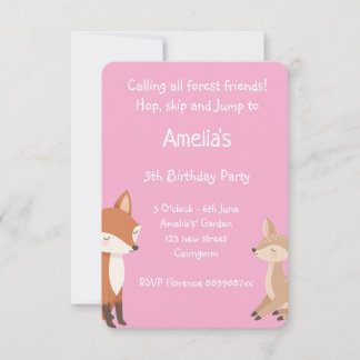 Waldeinladung zum Geburtstag Ankündigung
