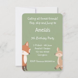 Waldeinladung zum Geburtstag Ankündigung