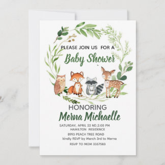 Waldeinladung zur Babyparty Einladung