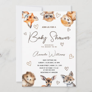 Waldeinladung zur Babyparty für Jungen und Mädchen Einladung