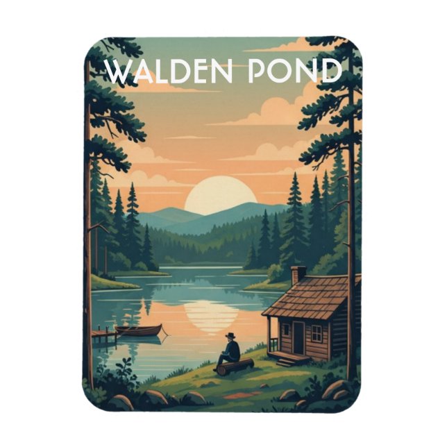 Walden Pond Massachusetts Reise Magnet (Vertikal)