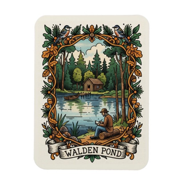Walden Pond Massachusetts Reiseführer Magnet (Vertikal)