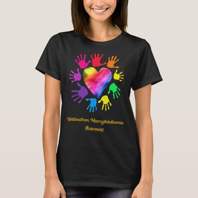 Waldenstrom Macroglobulinemia Awareness Hands T-Shirt (Vorderseite)
