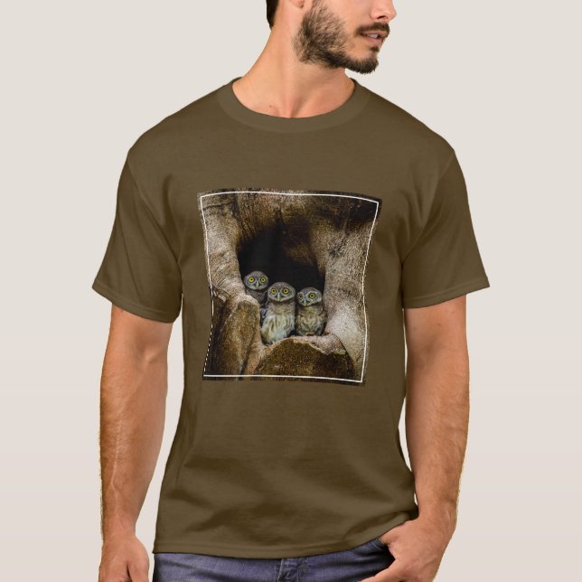 Wälder | Drei Eulen suchen T-Shirt (Vorderseite)