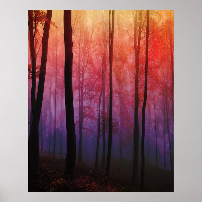 Wälder flüstern, Bäume Wälder Landschaft Kunst Poster (Vorne)