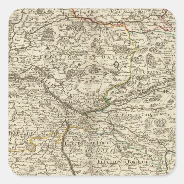 Wälder Frankreichs Quadratischer Aufkleber (Vorderseite)