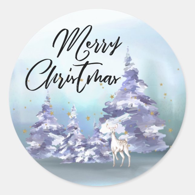 Wälder Frohe Weihnachts-Umschlag Aufkleber (Vorderseite)