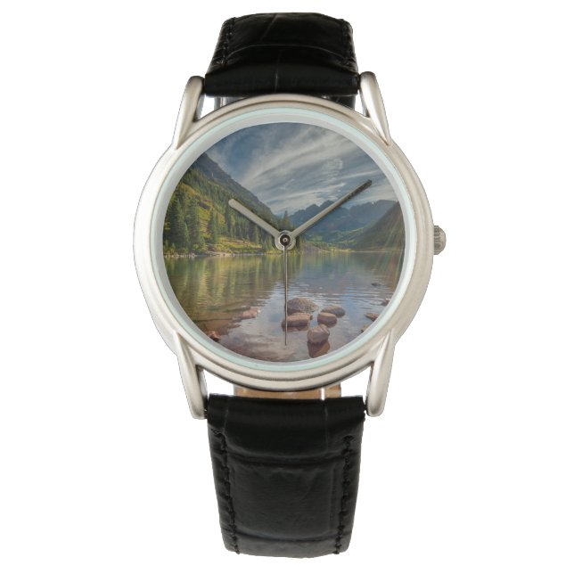 Wälder | Maroon Bells Colorado Armbanduhr (Vorderseite)