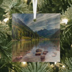Wälder   Maroon Bells Colorado Ornament Aus Glas