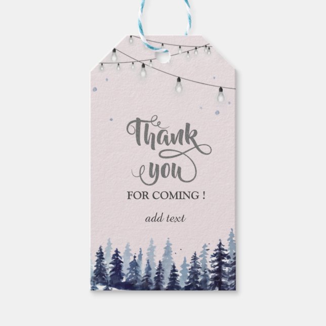 Wälder, Pinienbäume Danke Geschenkanhänger (Vorderseite)