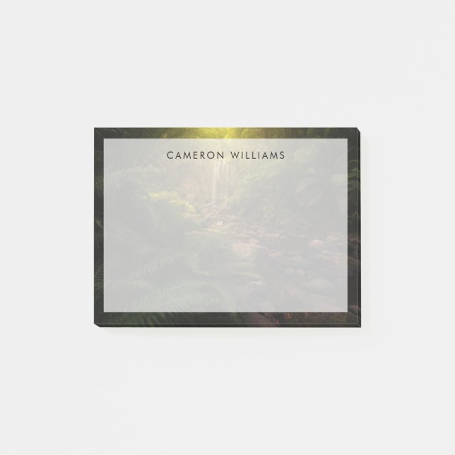 Wälder | Sonnenlicht Highlights Wasserfall Post-it Klebezettel (Vorderseite)