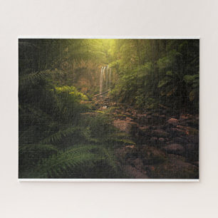 Wälder Sonnenlicht Highlights Wasserfall Puzzle