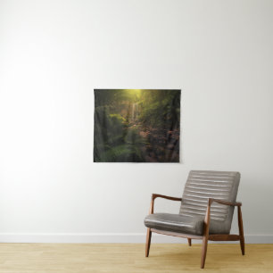 Wälder Sonnenlicht Highlights Wasserfall Wandteppich