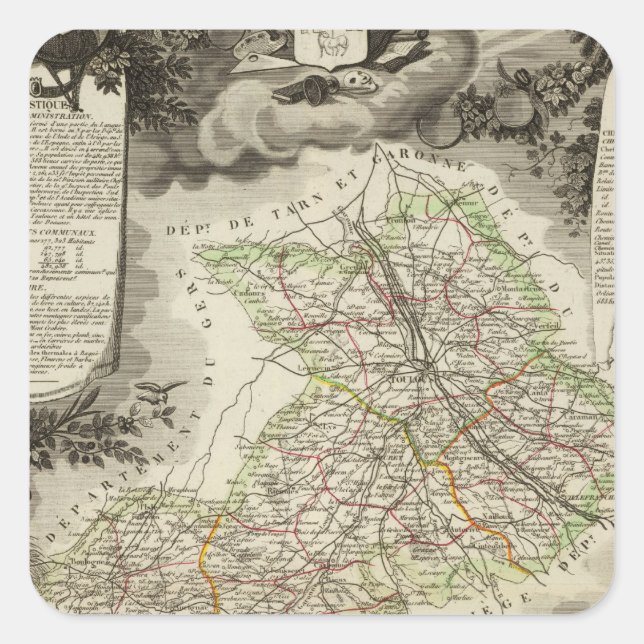 Wälder, Städte, Städte Quadratischer Aufkleber (Vorderseite)