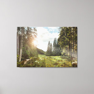 Wälder Sun Peeking Thru Leinwanddruck