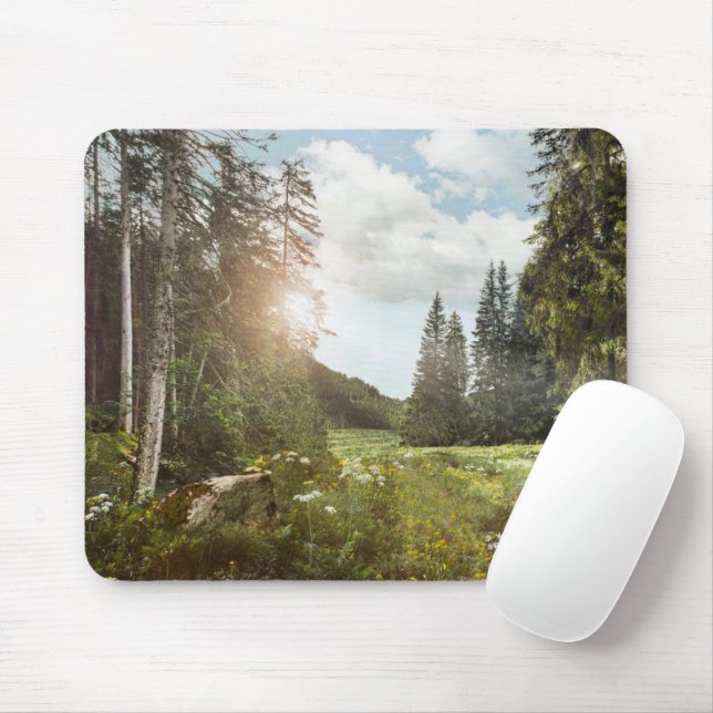 Wälder | Sun Peeking Thru Mousepad (Mit Mouse)