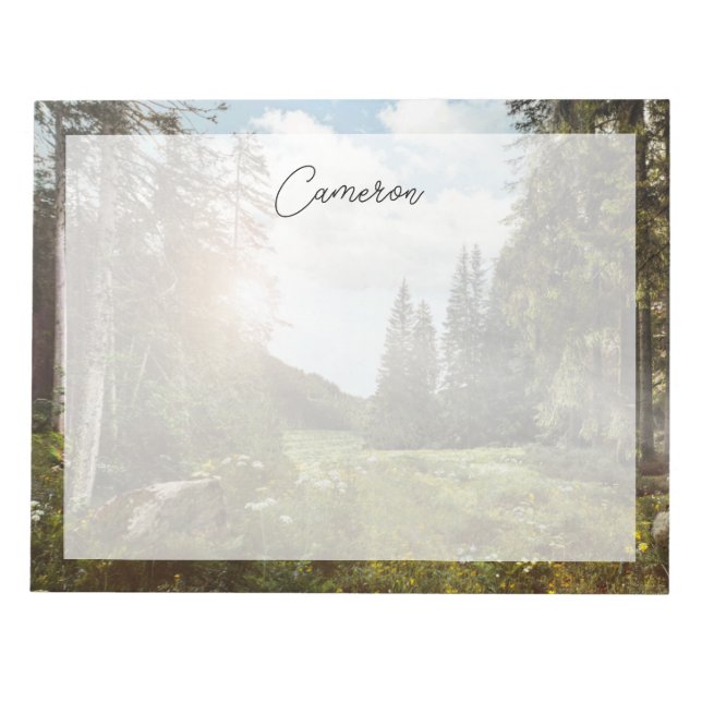 Wälder | Sun Peeking Thru Notizblock (Vorderseite)