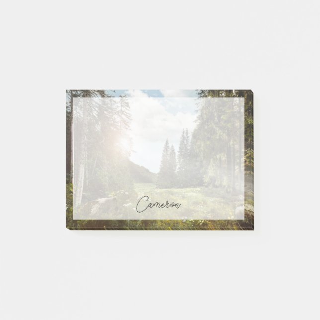 Wälder | Sun Peeking Thru Post-it Klebezettel (Vorderseite)