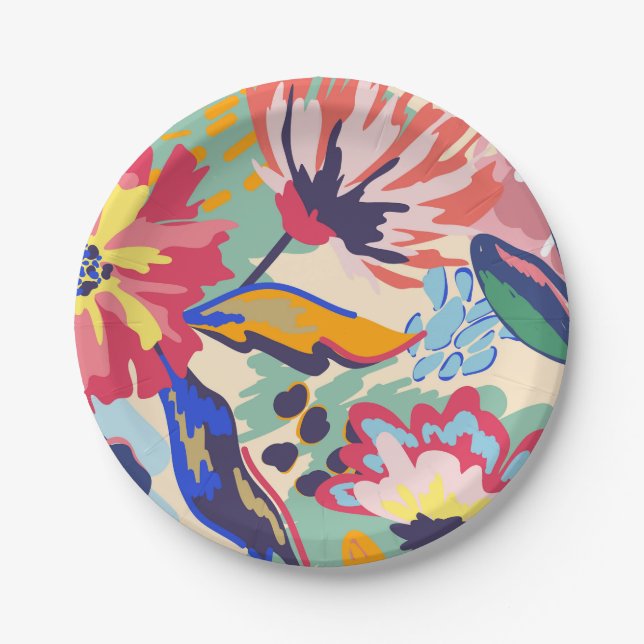 Wälder und Rose Pappteller (Vorderseite)