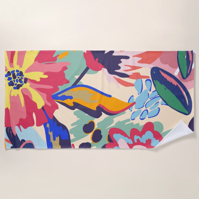 Wälder und Rose Strandtuch (Vorderseite)