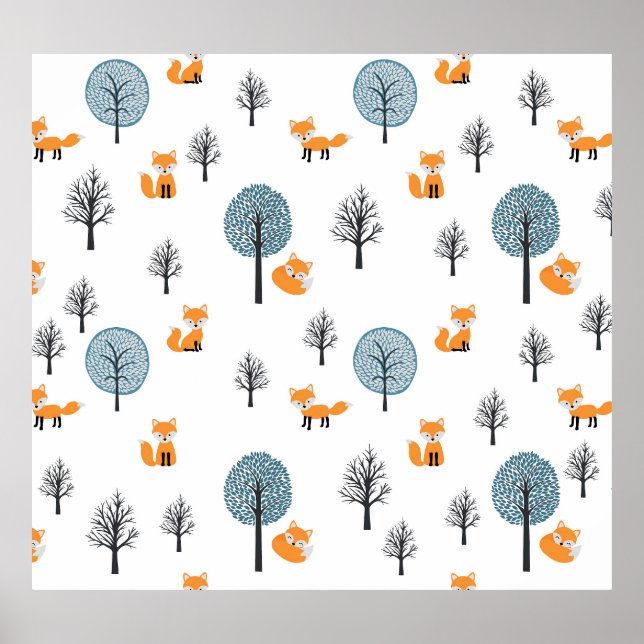 Wälder: Vintager weißer Hintergrund Poster (Vorne)