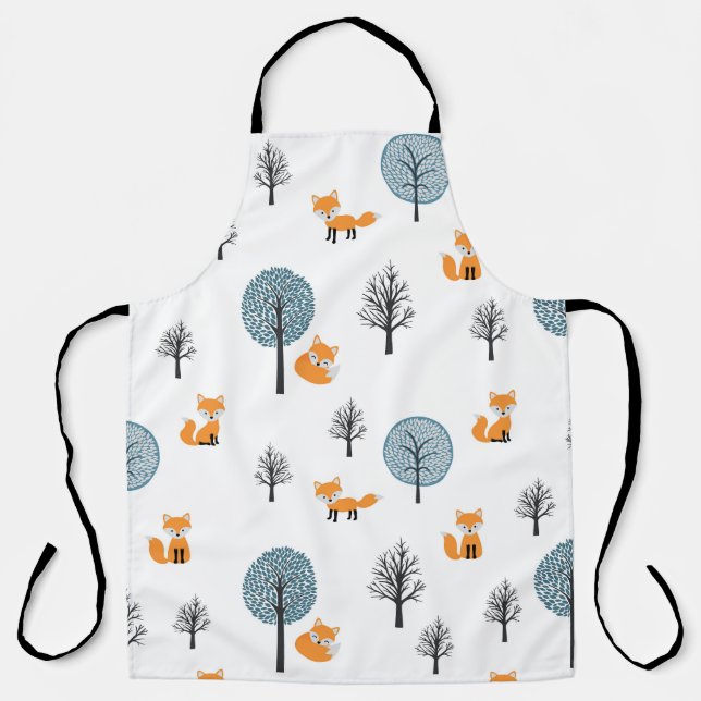 Wälder: Vintager weißer Hintergrund Schürze (Vorderseite)