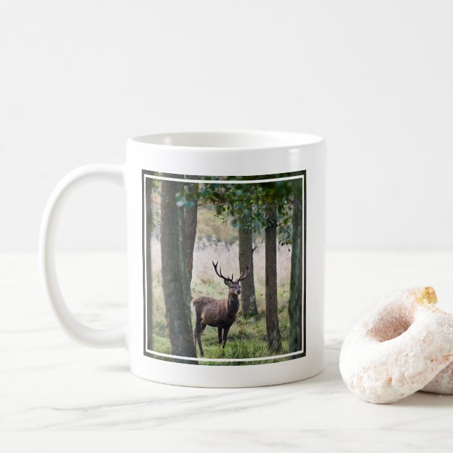 Wälder | Wälder und Rotwild Kaffeetasse (Mit Donut)