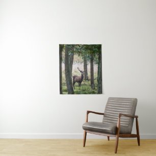 Wälder Wälder und Rotwild Wandteppich