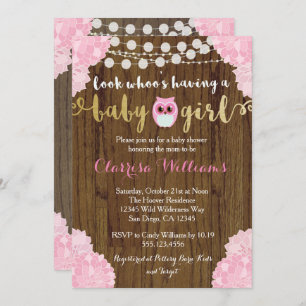 Waldeulen-Baby-Duschen-Einladung Einladung