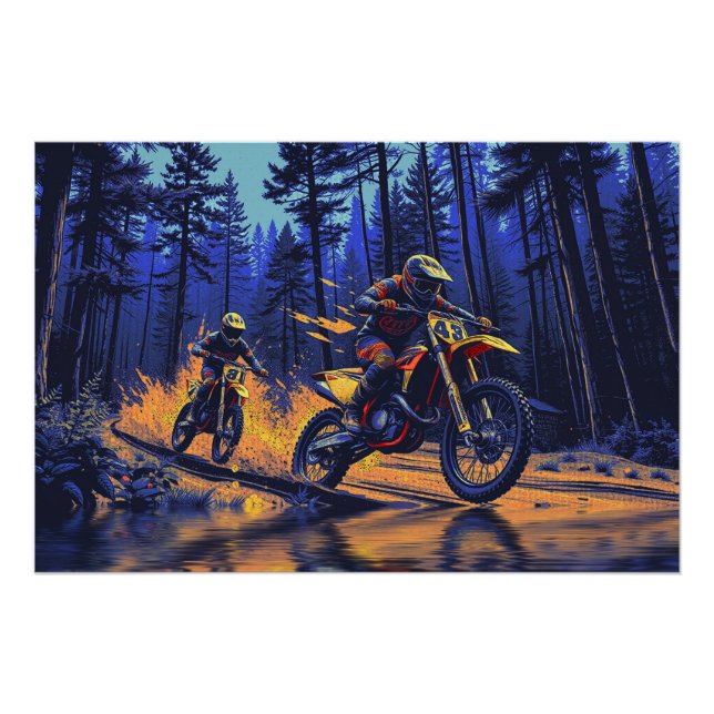 Waldfahrt - Motocross-Racing Poster (Vorderseite)