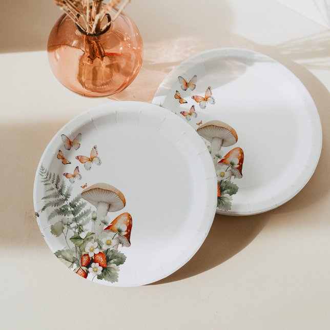 Waldfall kleine Pilzdusche Pappteller (Von Creator hochgeladen)