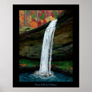 Waldfälle - Appalachen Wasserfall-Malerei Poster