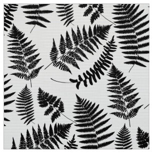 Waldfarn-Muster, Schwarzweiss Stoff