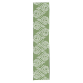 Waldfarn-weißes Silhouette-Muster Kurzer Tischläufer