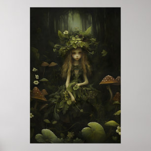 Waldfee-Botanikdruck, Moody Cottagecore Poster