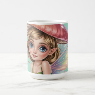Waldfee mit Pilzhut-Illustration Kaffeetasse