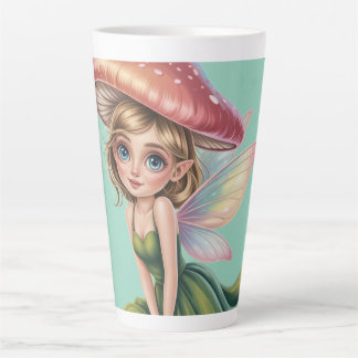 Waldfee mit Pilzhut Illustration Milchtasse
