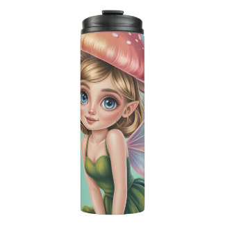 Waldfee mit Pilzhut-Illustration Thermosbecher
