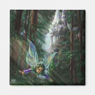 Waldfeen und Wasserfallschloss Magnet