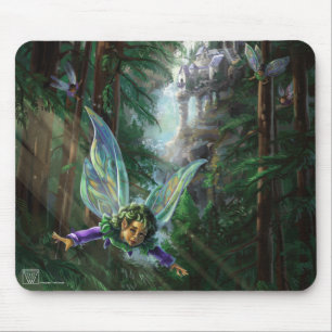 Waldfeen und Wasserfallschloss Mousepad