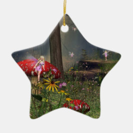 Waldfeenhafte Weihnachtsverzierung Keramikornament
