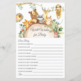 Waldflächen Brunnen Wünsche für Babyduschkarte