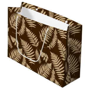 Waldflächen im hinteren Muster, braun und beige Große Geschenktüte