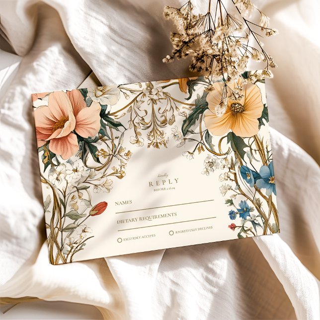 Waldflorale-Hochzeit RSVP Karte (Von Creator hochgeladen)