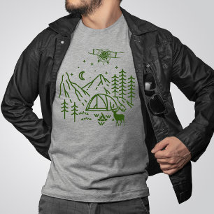 Waldflugzeugberg, Kiefer, Retro, Rustikal T-Shirt